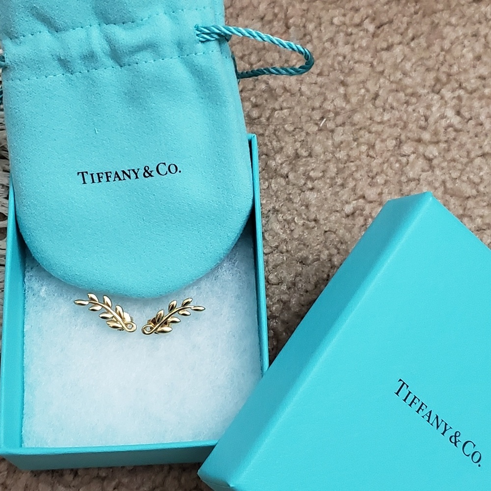 Olive Leaf Climber crawler Earrings